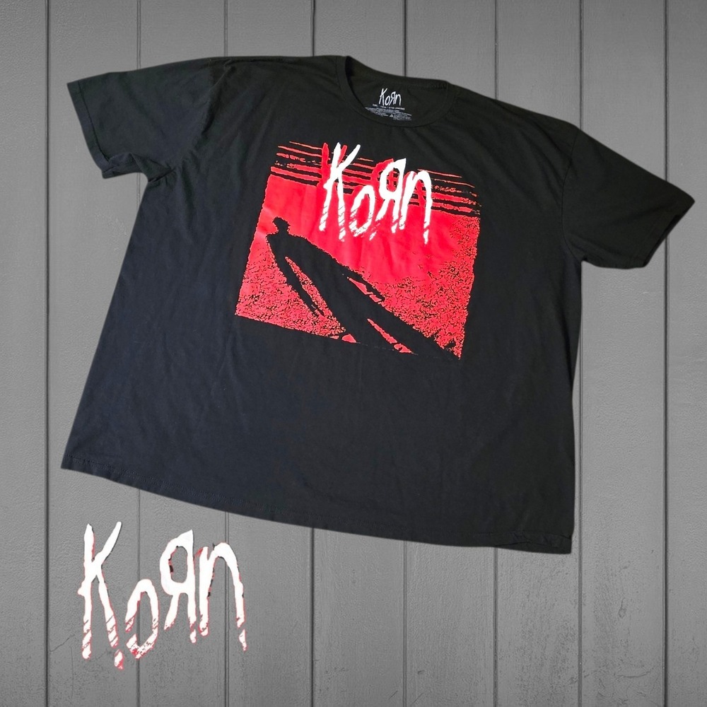 Korn Mens Shadow Man Graphic Print Short Sleeve Band T-Shirt Black 3XL